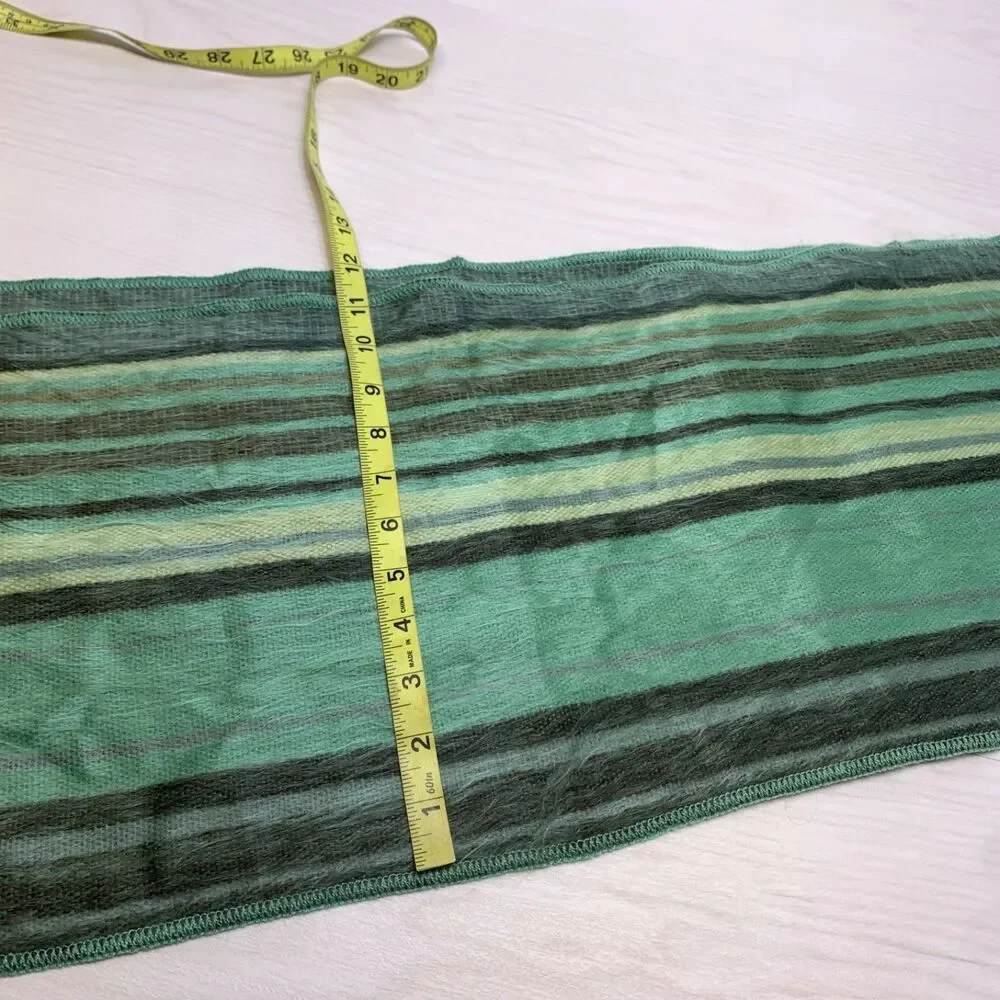 Shupaca Scarf Green Alpaca‎ Blend Preppy Old Money Fairy Granola Y2K 17849